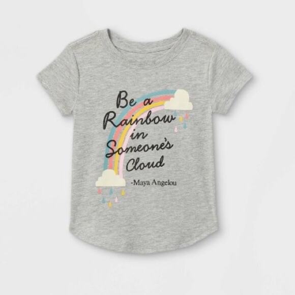Maya Angelou Toddler PRIDE 'Be A Rainbow In Someone's Cloud' Graphic T-Shirt NWT - Picture 1 of 5